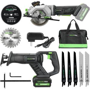 image:imageGALAX PRO Mini Circular Saw DC20V 412 Cordless Circular Saw with 20Ah battery Laser Guide Rip Guide 2 Pcs Blades24T 60T 3400RPM Max Cutting Depth 1111690 11845412Cordless Circular Saw Combo Kit