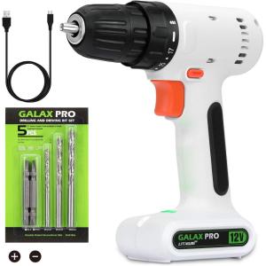 image:imageGALAX PRO 12V Cordless Rechargeable Drill Driver 38 Inch Keyless Chuck 18 Torque SettingWith A USB Charging Cable2 Screwdriver Bits and 3 Drill Bits GP95610