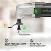 image:imageGALAX PRO 22000 OPM 15A Oscillating Multi Tool 3 Degree Oscillating Angle with 3 Pieces Saw Blades 1 Piece Semi Circle Blade Sanding Plate 6 Pieces Sanding Papers for Grinding20A