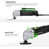 image:imageGALAX PRO 22000 OPM 15A Oscillating Multi Tool 3 Degree Oscillating Angle with 3 Pieces Saw Blades 1 Piece Semi Circle Blade Sanding Plate 6 Pieces Sanding Papers for Grinding15A