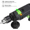 image:imageGALAX PRO 45Amp 03000RPM Corded Hammer Drill 5pcs Bit Hammer and Drill 2 Functions in 1 with 12 Variable Speed 12 Inch Keyed Metal Chuck 360Rotating HandleHammerdrill with 105pcs Accessories