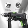 image:imageGALAX PRO 45Amp 03000RPM Corded Hammer Drill 5pcs Bit Hammer and Drill 2 Functions in 1 with 12 Variable Speed 12 Inch Keyed Metal Chuck 360Rotating HandleHammerdrill with 105pcs Accessories