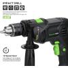 image:imageGALAX PRO 45Amp 03000RPM Corded Hammer Drill 5pcs Bit Hammer and Drill 2 Functions in 1 with 12 Variable Speed 12 Inch Keyed Metal Chuck 360Rotating HandleHammerdrill with 105pcs Accessories