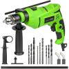 image:imageGALAX PRO 45Amp 03000RPM Corded Hammer Drill 5pcs Bit Hammer and Drill 2 Functions in 1 with 12 Variable Speed 12 Inch Keyed Metal Chuck 360Rotating HandleHammerdrill with 13pcs Accessories