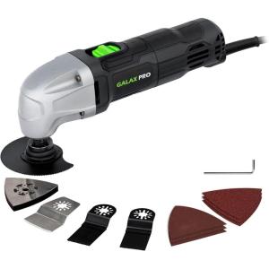 image:imageGALAX PRO 22000 OPM 15A Oscillating Multi Tool 3 Degree Oscillating Angle with 3 Pieces Saw Blades 1 Piece Semi Circle Blade Sanding Plate 6 Pieces Sanding Papers for Grinding15A