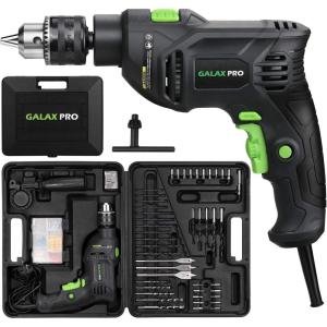 image:imageGALAX PRO 45Amp 03000RPM Corded Hammer Drill 5pcs Bit Hammer and Drill 2 Functions in 1 with 12 Variable Speed 12 Inch Keyed Metal Chuck 360Rotating HandleHammerdrill with 105pcs Accessories