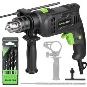 image:imageGALAX PRO 45Amp 03000RPM Corded Hammer Drill 5pcs Bit Hammer and Drill 2 Functions in 1 with 12 Variable Speed 12 Inch Keyed Metal Chuck 360Rotating HandleHammerdrill with 5pcs drill Bit
