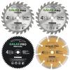 image:imageGALAX PRO Saw Blade Set Pack of 4 Assorted 60T HSS Metal24T TCT WoodDiamond 412Inch Circular Saw Blade with 38 Arbor for Fast Cutting